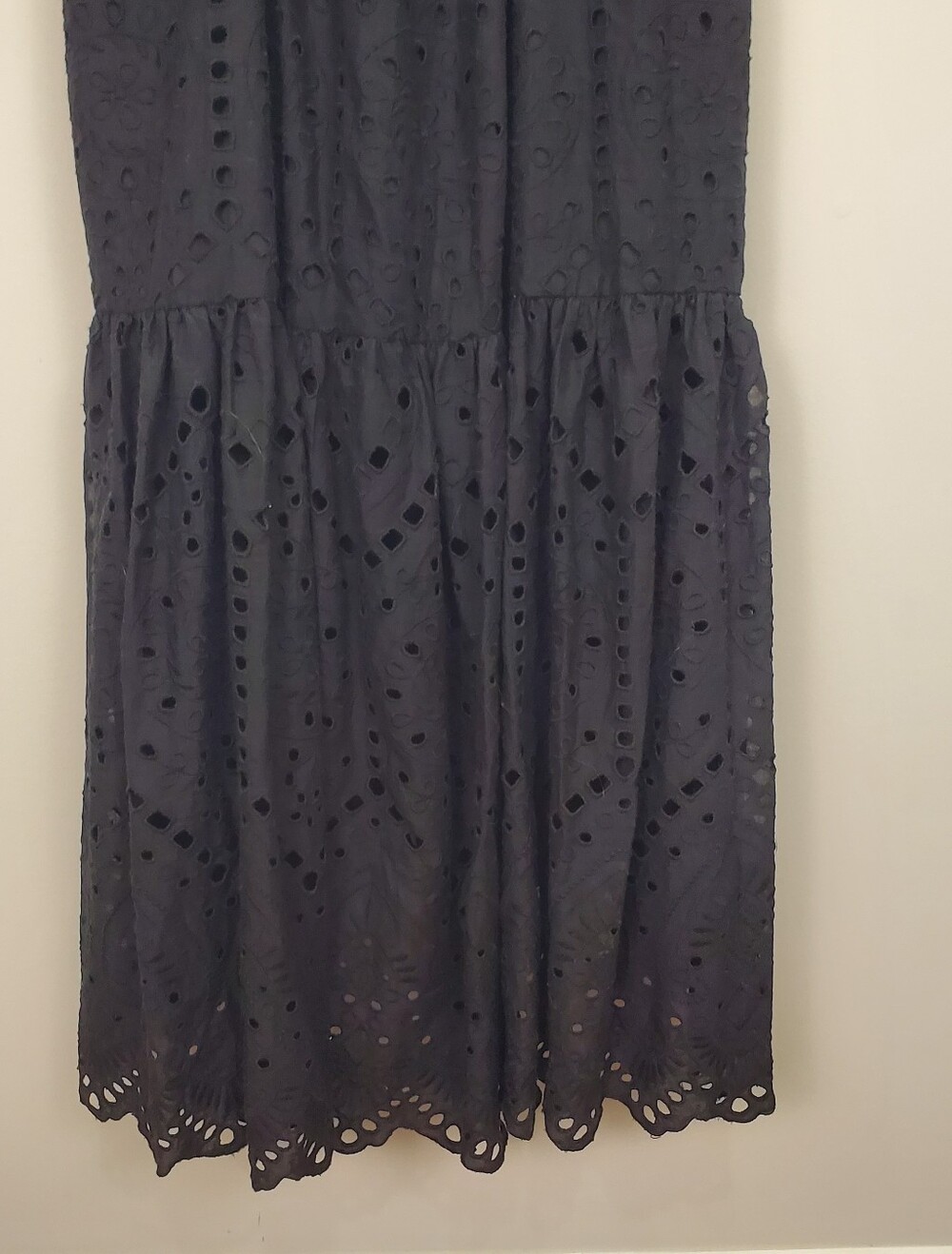 Maeve by Anthropologie Eyelet Wrap Midi Dress Size 6 NWT Black New - Picture 8 of 15